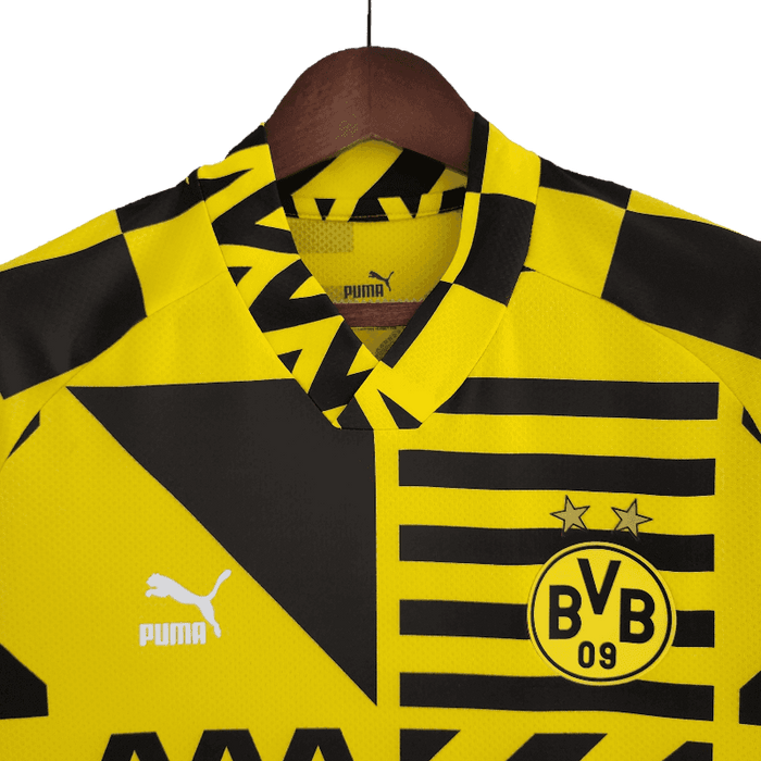 Dortmund 2022/23 Pre-Match Yellow Negro - CAMISETAS4ALL