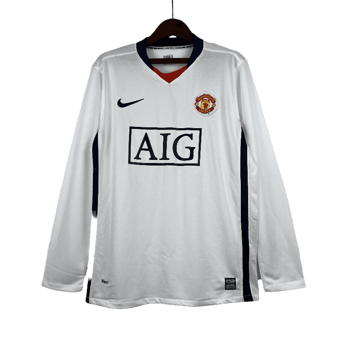 Manchester United Retro Manga larga 2007/08 Blanco